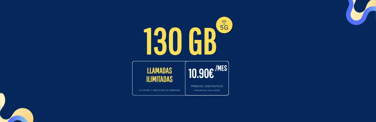 PROMO FIESTAS MULTILÍNEA: Tarifa 130GB 5G a 10.90€. Añade 2ª y 3ª línea por solo 8.90€/mes cada una. ¡Ahorro familiar directo!