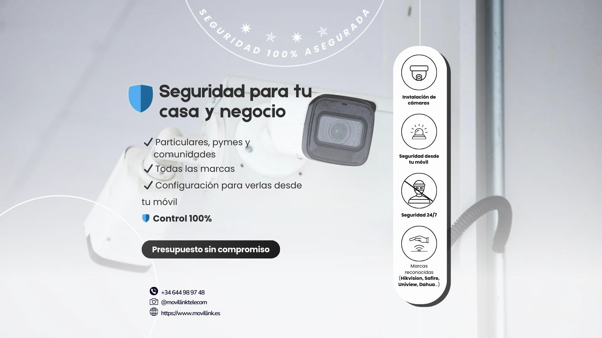 Soluciones de videovigilancia Movillink para hogares y negocios